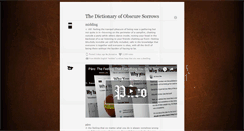Desktop Screenshot of dictionaryofobscuresorrows.com